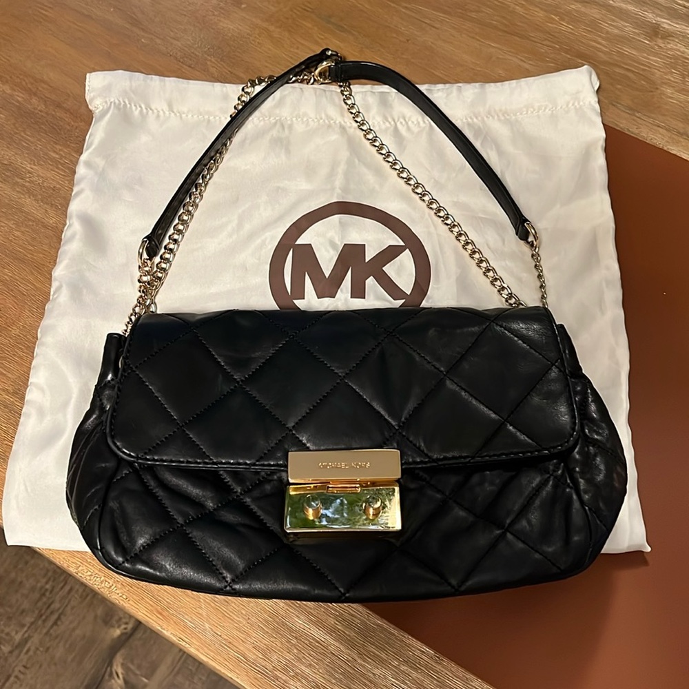 Michael Kors Black Quilted Large Sloan Bag